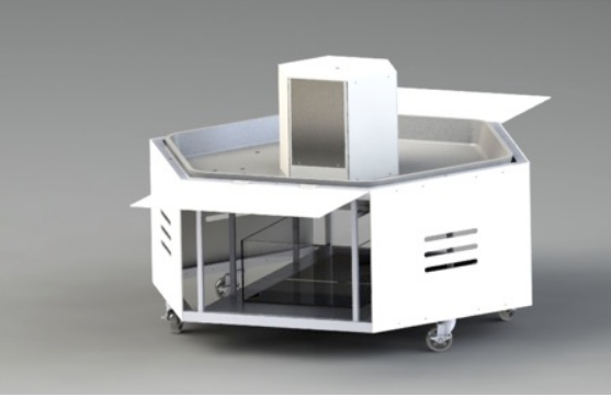 Figure 18: Solidworks rendering of the proposed Exploration Station water exhibit.