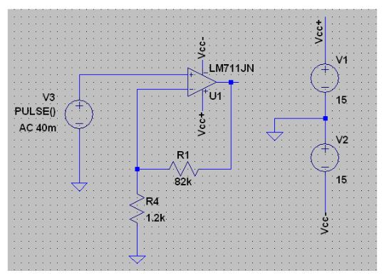 Fig. 3: 50x Amplifier Circuit Schematic