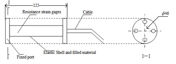 Figure 2. Structural sketch of the strain sensor (Units: mm)